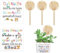 DAWRIS 4 Schriftzug Aufkleber für Blumentopf +4 Blumenstecker aus Holz| Abschiedsgeschenk Kindergarten | Geschenkidee Erzieherin | Danke das du Mir Beim Wachsen Geholfen Hast