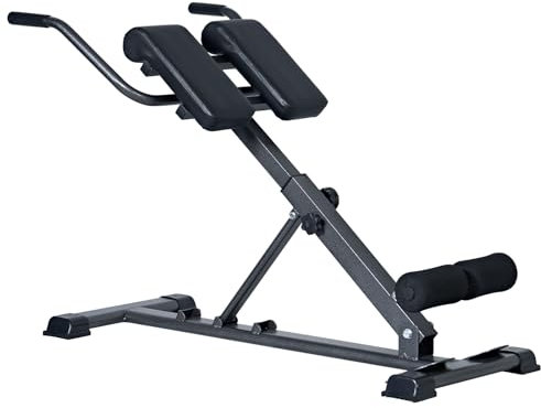 sogesfurniture Hyperextension Bauch- und Rückentrainer, 7-Fach höhenverstellbar, Römische Bank klappbar, Multifunktionales Trainingsgerät, Rückenstrecker für Zuhause, Fitness, bis 100kg