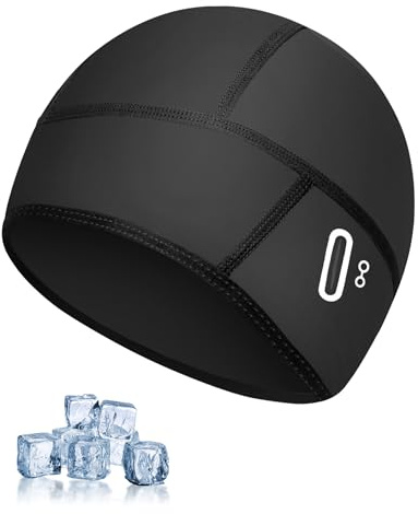 Kiiwah Bonnet sous Casque Vélo, Élastique Bonnet Running, Bonnets de Cyclisme sous Casque avec Trou Lunettes, Bonnet Sport Respirant en Soie Glacée Été, Bonnet de Vélo pour Hommes Femmes