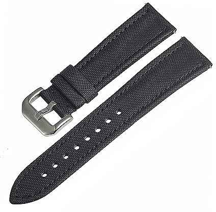 FYXT Lyx Herrklocka Nylonarmband Läder 20mm 22mm 23mm Svart Nylonklockaband Vattentät(Black1,22mm)