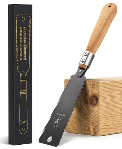 Sega giapponese Ryoba a 2 lati - Sega giapponese per legno, 11/17 TPI, lama in acciaio SK5 da 0,6 mm, estremamente affilata per tagli precisi e puliti, sega fine per fai da te e carpentieri