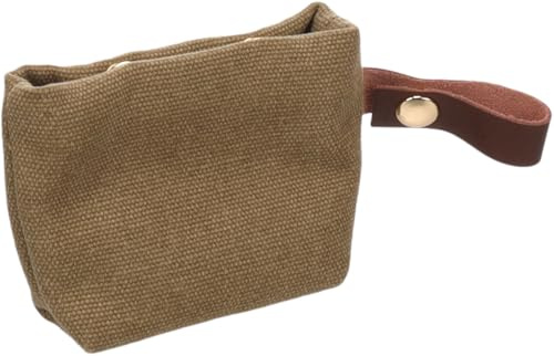 Kotbeutelspender - Cavna Kaki - aus Polyester - mit Druckknopfverschluss und Lederband - inklusive 1 Rolle mit 20 Beuteln - stilvolles Naturdesign - Flamingo