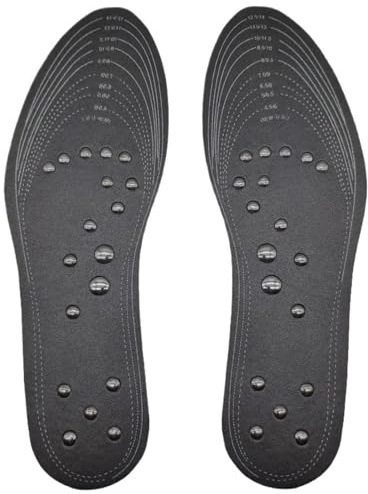18 Magnets Unisex Magnetic Therapy Massage Insoles Foot Acupressure Shoe Pads Therapy Slimming Insoles for Weight Loss(Black)