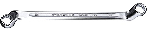 Stahlwille 41441620 Double Ended Ring Wrench, Heads Offset by 75 Degrees, Chrome Alloy Steel & Chrome Plated, Has Anti-Slip Drive Profile, Size 1/4 x 5/16, L.180 mm
