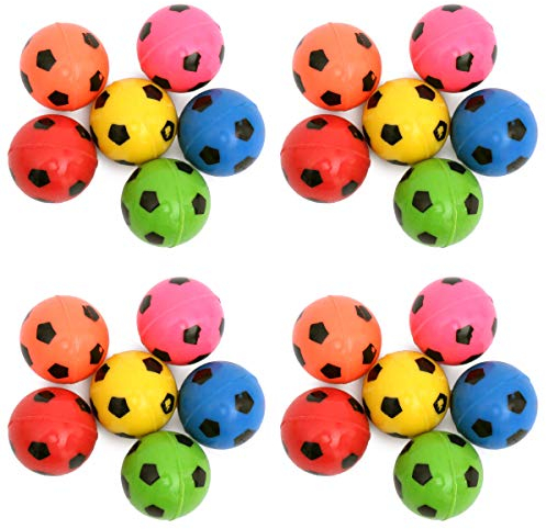Flanacom 24 Stück Flummis - Fußball Flummi Set als Mitgebsel für Kindergeburtstag - Hüpfball Springball Give Aways - Kleinigkeiten als Mitbringsel - Pinata-Füllung (24 Stück)