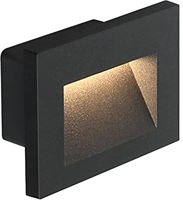 DAWALIGHT Brick Außenleuchten LED 3W 3000K Warmweiß, Außenwandeinbauleuchten Dunkelgrau Netzbetrieben für Treppen Badezimmer Garten Flur Stufen