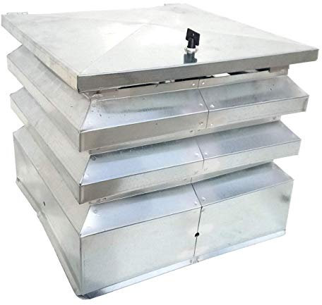 Comignolo antivento antipioggia rettangolare zincato 6/10 x camino e canna fumaria (32 x 42)