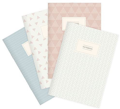 etmamu 124 4er-Set Notizhefte Hand-Drawn Patterns A5 Punktraster