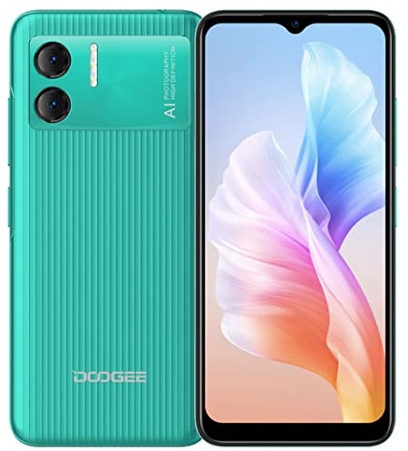 DOOGEE Android 12 Smartphone ohne Vertrag X98 PRO, 6,52'' HD+ Handy, Helio G25 Octa Core 4GB+64GB(1TB Externe SD-Karte), 4200mAh Akku, 12MP Dual Kamera, DUAL SIM,GPS Gesichts Entsperrung Grün