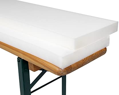 TexDeko 2er Set Bierbank Auflage Schaumstoffpolster 110x25x4cm (Mini) |Mittelhart RG20 Bequeme Auflage für Bierzeltgarnitur Hussen | ÖKO-TEX 100 | Sitzpolsterung für Bierbank
