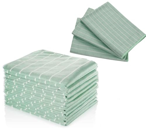 Frypay Set di 12 panni per la pulizia in bambù, panno in microfibra di bambù, 40 x 40 cm, pulisce tutte le superfici senza traccia