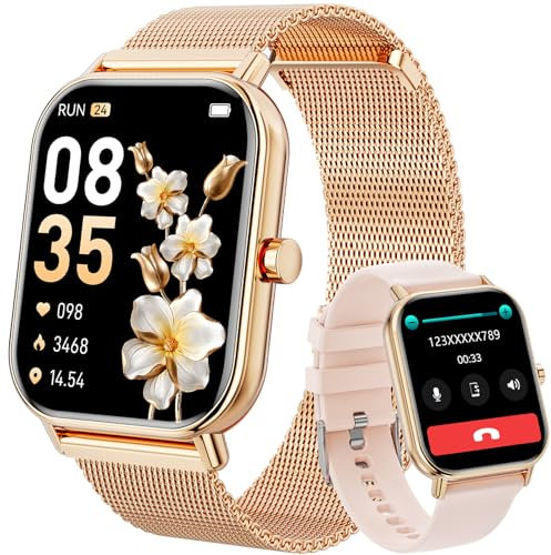 Smartwatch mit Bluetooth-Anrufen, 1,85 Zoll Smartwacth für Damen und Herren, Fitnessuhr mit über 200 Sportmodi, IP68 wasserdicht, SpO2, Schlafüberwachung, Schrittzähler, Herzfrequenzmesser für Android