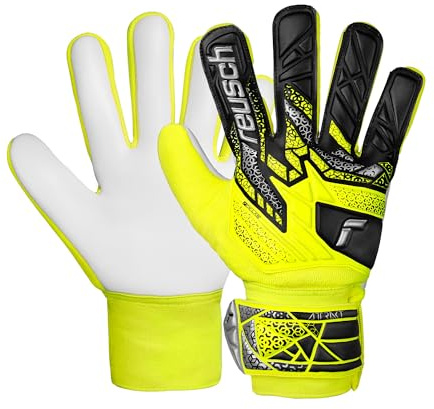Reusch Attrakt Starter Solid Junior Gants de Gardien de But pour Enfants et Adolescents Gants de Football pour garçons et Filles adaptés à Toutes Les Conditions météorologiques et Surfaces de Terrain