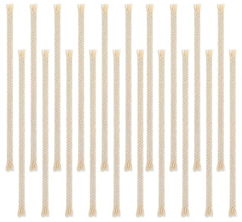 Ersatzdocht für Öllampe, 20 Stück Docht für Öllampen 16 cm x Ø 6 mm Petroleumlampe Baumwoll Docht Kerzendochte Docht Öllampe für DIY Kerzen Handgefertigte Kerzenherstellung Gartenfackel Bambusfackel