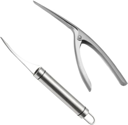 SOIMISS Set 2 Pezzi Sbucciatore e Pelapatate per Gamberetti in Acciaio Inox Utensile da Cucina Compatto Impugnatura Ergonomica per Gamberi Granchi e Aragoste Accessorio per Uso
