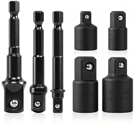 Stecknuss Adapter, 7 Stück Stecknussadapter Set Adapter Satz, 1/4 Auf 3/8, 3/8 Auf 1/2 SteckschlüSsel-Adapter für Steckschlüsseln Nuss Knarren
