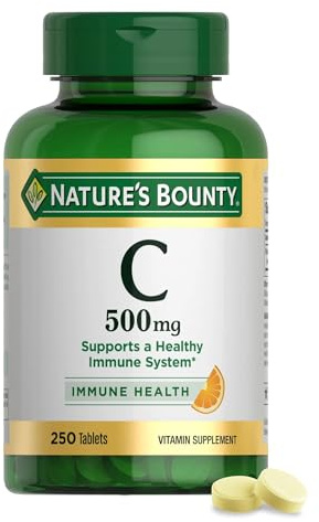 Nature's Bounty Vitamin C 500mg, Supports a Healthy Immune System, Daily Vitamin Supplement, 250 Vegetarian Tablets