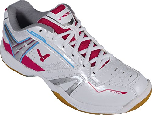 VICTOR SH-A320L Damenschuh/Indoor Sportschuh/Badmintonschuh/Squashschuh/Hallenschuh, Weiß/Pink, Größe 35