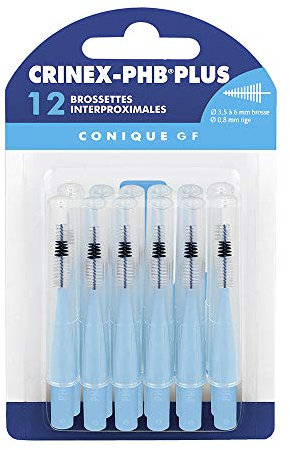 CRINEX - Phb Plus Conique Gf - Brossette Dentaire - Fibres en Tynex - Bleu - 12 Brossettes par Unité