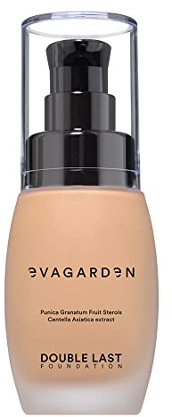 EVAGARDEN Double Last Foundation - Provides Flawless Coverage with Creamy, Light Texture - Protects Skin All Day Long - Offers Incredible Natural and Luminous Finish - 164 Almond - 1.01 oz