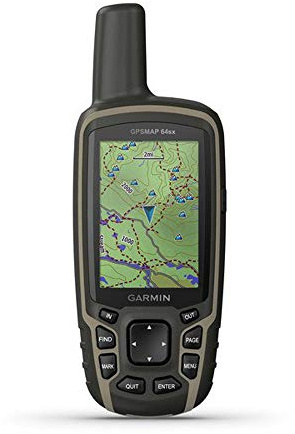 Garmin 010-02258-10 GPSMAP 64sx, Handheld GPS with Altimeter and Compass, Preloaded with TopoActive Maps, Black/Tan