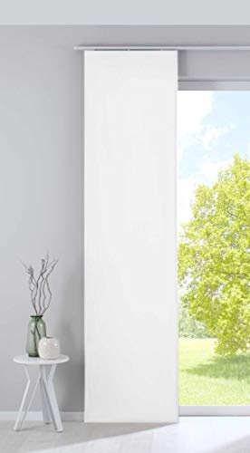 Gardinenbox: tenda a pannello Milano in velluto, opaca, asta di contrappeso, colore bianco, altezza x larghezza 245x60 cm