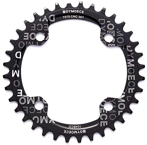 Dymoece Fahrrad Kettenblatt 104BCD 32T/34T/36T/38T für 9 10 11-Fach Runde, Schwarz/Rot- geeignet für die meisten Shimano- und Sram-Kurbelsätzen