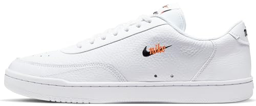 NIKE CT1726-100 Court Vintage PREM Men White/Black-Total Orange UK 7.5