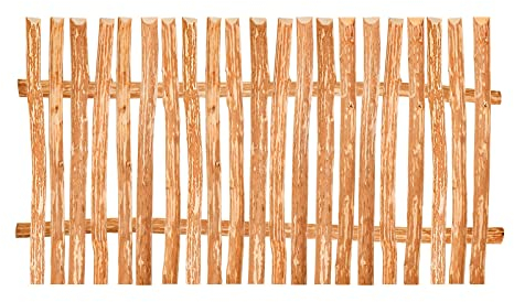 Clôture en bois de noisetier BooGardi • 150 x 180 cm • Espacement des piquets 3-4 cm • Kit pour clôture avec traverses, lattes et vis