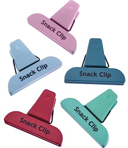 Westmark Beutelclips, 5 Stück, Mit Druck »Snack Clip«, Kunststoff, Fresh, Farbig sortiert, 52172270