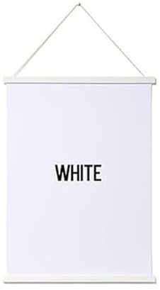 Niwo ART - Magnetic Poster Hanger Frame, 12x18 12x16 12x24 Light Wood Wooden Magnet Canvas Artwork Print Dowel Poster Hangers Frames Hanging Kit (White, 12)