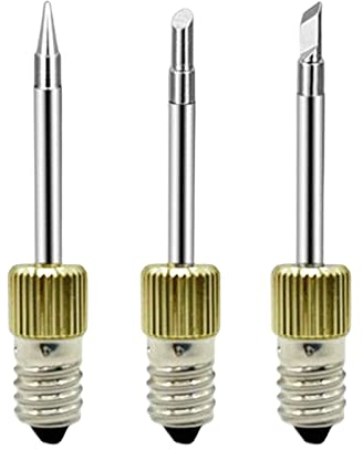 Lot de 3 embouts de fer à souder électrique E10 remplaçables en acier sans fil pour soudure en extérieur
