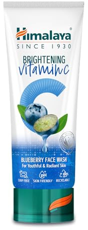 Himalaya Brightening Vitamin C Blueberry Face Wash | Limpiador facial iluminador | Elimina la piel apagada | 100ml
