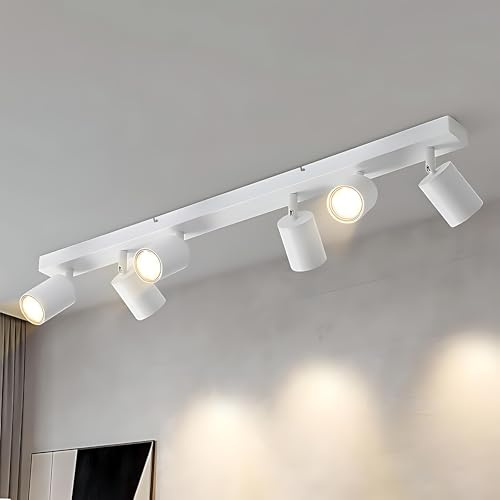Lichtmaler Takspotlight Orienterbar Benvit GU10 6 Takspotlights | Inredningsbelysning Led Ramp Spot Taklampa Vardagsrum Kök Korridor, Utan Glödlampo