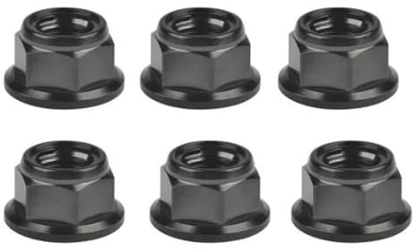 Contratuerca, Tuercas autoblocantes 2PCS Brida de aleación de titanio Tuerca autoblocante de bloqueo de metal M6 M8 M10 M12 Tuerca de bloqueo(Oro,M10)(Black,M6)