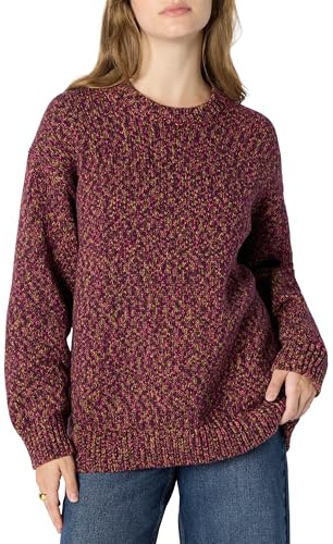 Amazon Essentials Jersey con Cuello Redondo, Multicolor y Pesado de Corte Extragrande Mujer, Marga Burdeos, XXL