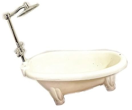 Qsvbeeqj Petite baignoire pour meubles de poupée et baignoire créative jouet pour enfants ensemble de jeu réaliste Baignoire miniature exquise