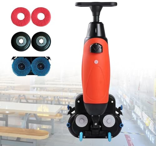 UORDBY Lavadora de Pisos Comercial, fregadora Profesional, Cepillo rotatorio de 360°, fregadora inalámbrica, aspira rápidamente después del Lavado, Limpieza en seco y húmedo