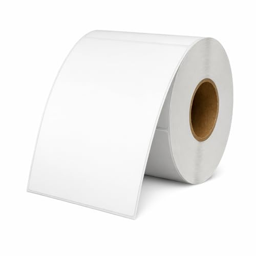 SmithPackaging 101 x 152 mm (4x6) Direct Thermal Shipping Labels – 500 Premium White Self-Adhesive Labels Roll Compatible with All Thermal Printers Printers for Amazon, Royal Mail [1 Roll]