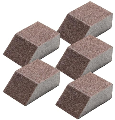 Tsawntd 5 st kolvsvamp, slitstarka skrubbsvampar dubbelsidig förtjockad grytrengörare för botten av stekpannor, 7,6 x 5 cm