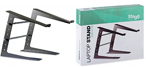 Stagg Desktop Stand for Laptop and DJ Equipment, Height Adjustable, Black