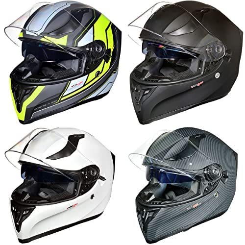?rueger RT-826 Motorrad-Helm Integralhelm Fullface Helm Pinlock Sonnenvisier ECE Damen und Herren?, Farbe:Visier klar, Größe:alle Größen