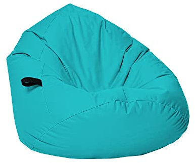 Momiralland Sitzsack Tropfenform Kastanie - für Kinder & Erwachsene – Indoor wie Outdoor da er Wasserfest ist– füllung EPS Perlen. (Türkis, XXL - Durchmesser 88 cm für Erwachsene)