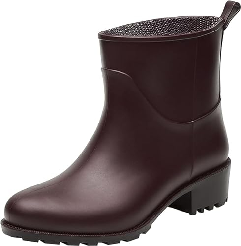 Realpaks Botas de agua impermeables de PVC para mujer, para exteriores, zapatos de jardinería, BG 5/2, Borgoña, 10 US