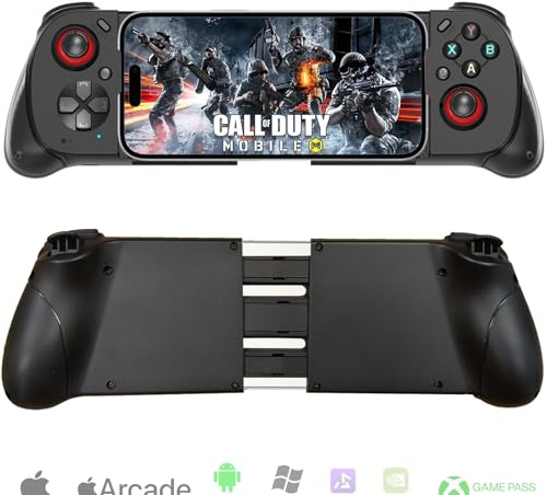 iOS/Android/PC Wireless Game Controller, Mobile Gamepad Joystick for iPhone 16/15/14/13, iPad, Samsung Galaxy/LG/TCL Phone Tablet- Hall Trigger - Call of Duty, Genshin Impact, Cloud Game, Delta Emulator