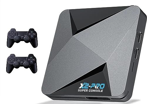 KINMRIS Super Console X2 Pro avec 70 000 Jeux Vidéo Console de Jeux Vidéo Rétro 256G 60 Émulateurs de Jeux avec Deux Manettes de Jeu Boîte de Jeux pour Enfants