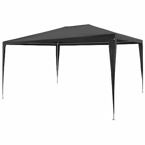 Gecheer Tente de Réception 3x4 m PE Anthracite Tonnelle de Jardin, Gazebo Pavillon Extérieur Belvédère pour Camping, Festival, Fête, Marriage, BBQ, Terrasse, Plage