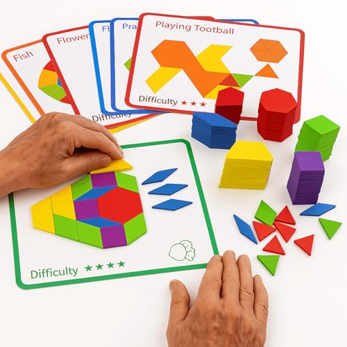 ECROUATY Dementia Activities for Seniors, Wooden Puzzle Matching Game for Elderly Adults, Memory Games for Seniors with Dementia, Alzheimers Products, Colorful Visual Cognitive Therapy Gift