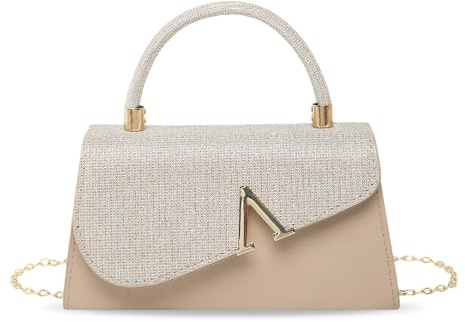Pochette Donna Oro, Borsa Da Sera, Con Catena Rimovibile, Pochette E Clutch Da Sera Elegante, Pochette Glitter, Clutch Elegante Donna Cerimonia, Per Balli, Feste, Matrimonio (Oro)