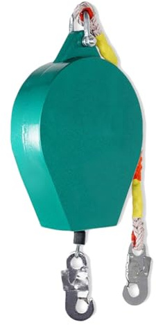 Arnés de seguridad de metal retráctil, sistema de protección contra caídas resistente al fuego con trinquete de doble bloqueo, capacidad de 150 kg, longitud de 16.4 pies, perfecto para seguridad en el